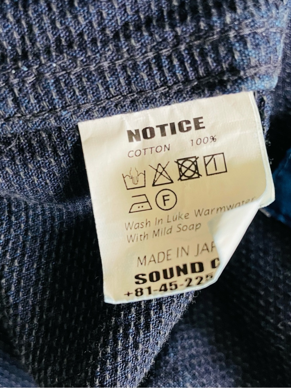 Soundman Japan SMALL/MEDIUM denim jacket in indigo dyed sashiko fabric - Picture 6 of 7